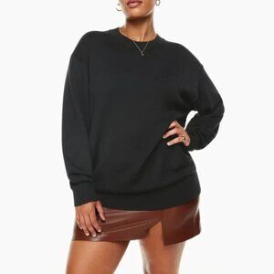 Aritzia Wilfred Endless Merino Wool Crew Neck Sweater Black Size Small